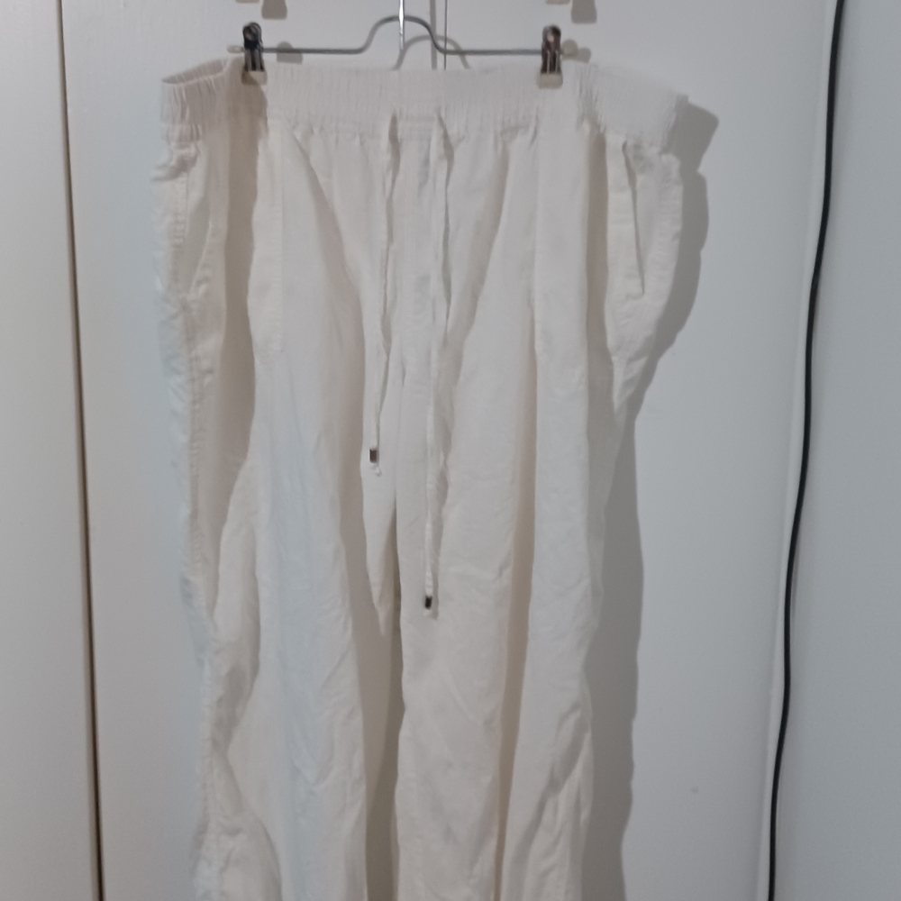 Avenue White Drawstring  Pants